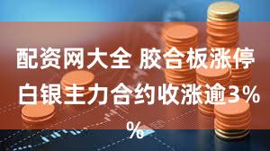 配资网大全 胶合板涨停 白银主力合约收涨逾3%
