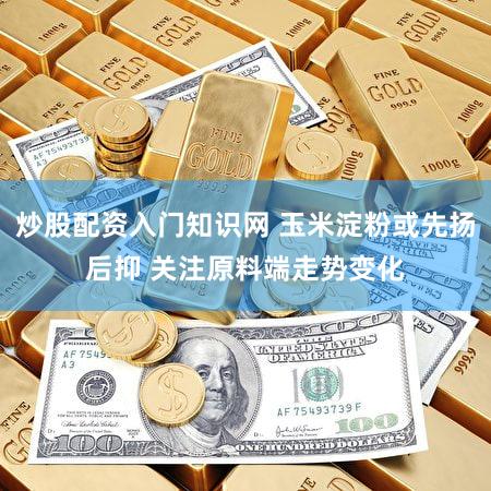 炒股配资入门知识网 玉米淀粉或先扬后抑 关注原料端走势变化