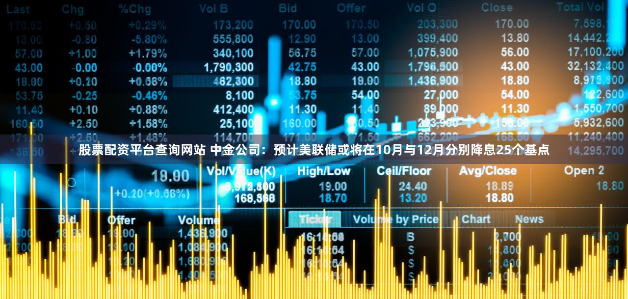 股票配资平台查询网站 中金公司:预计美联储或将在10月与12月分别降息25个基点