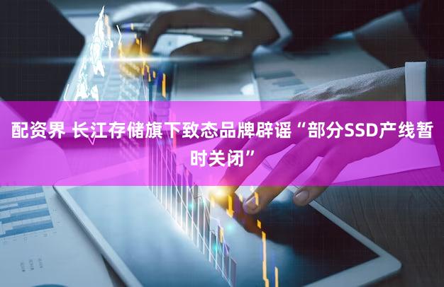 配资界 长江存储旗下致态品牌辟谣“部分SSD产线暂时关闭”