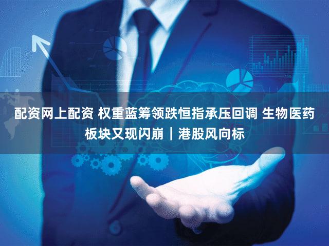 配资网上配资 权重蓝筹领跌恒指承压回调 生物医药板块又现闪崩｜港股风向标