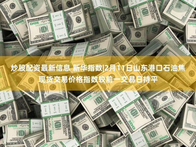 炒股配资最新信息 新华指数|2月11日山东港口石油焦现货交易价格指数较前一交易日持平